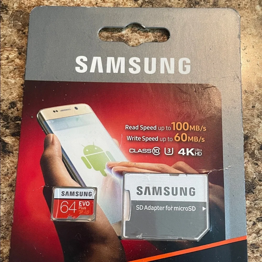 Samsung EVO Plus 64GB MicroSDXC Card with SD Adapter - Black, Red